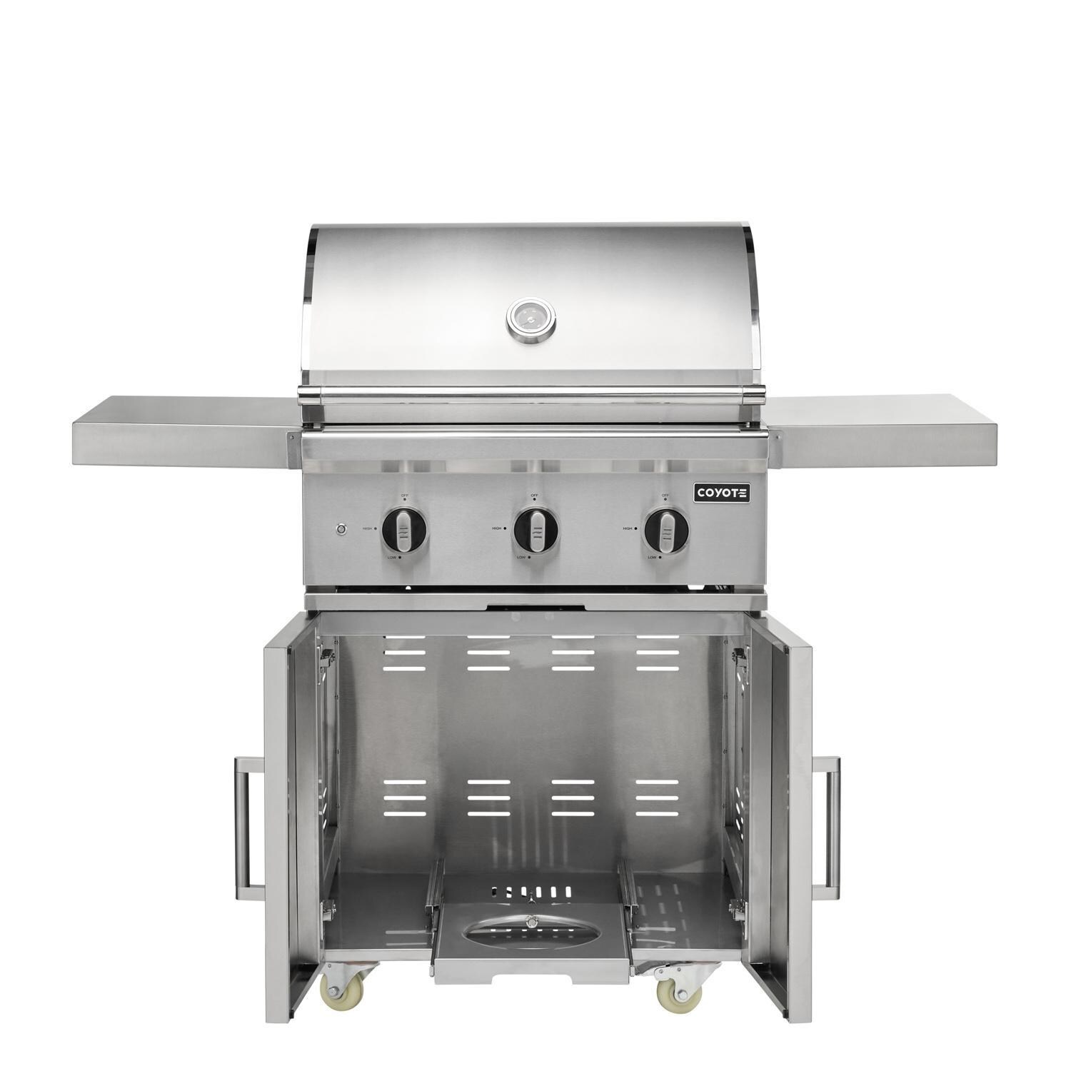 Coyote Outdoor Living 30 Inch SL-Series Freestanding Propane Grill - Cart Open - White Background thumbnail