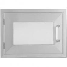 BBQGuys.com Kingston Panel Series 20-Inch Stainless Steel Left-Hinged Single Access Door - Horizontal image