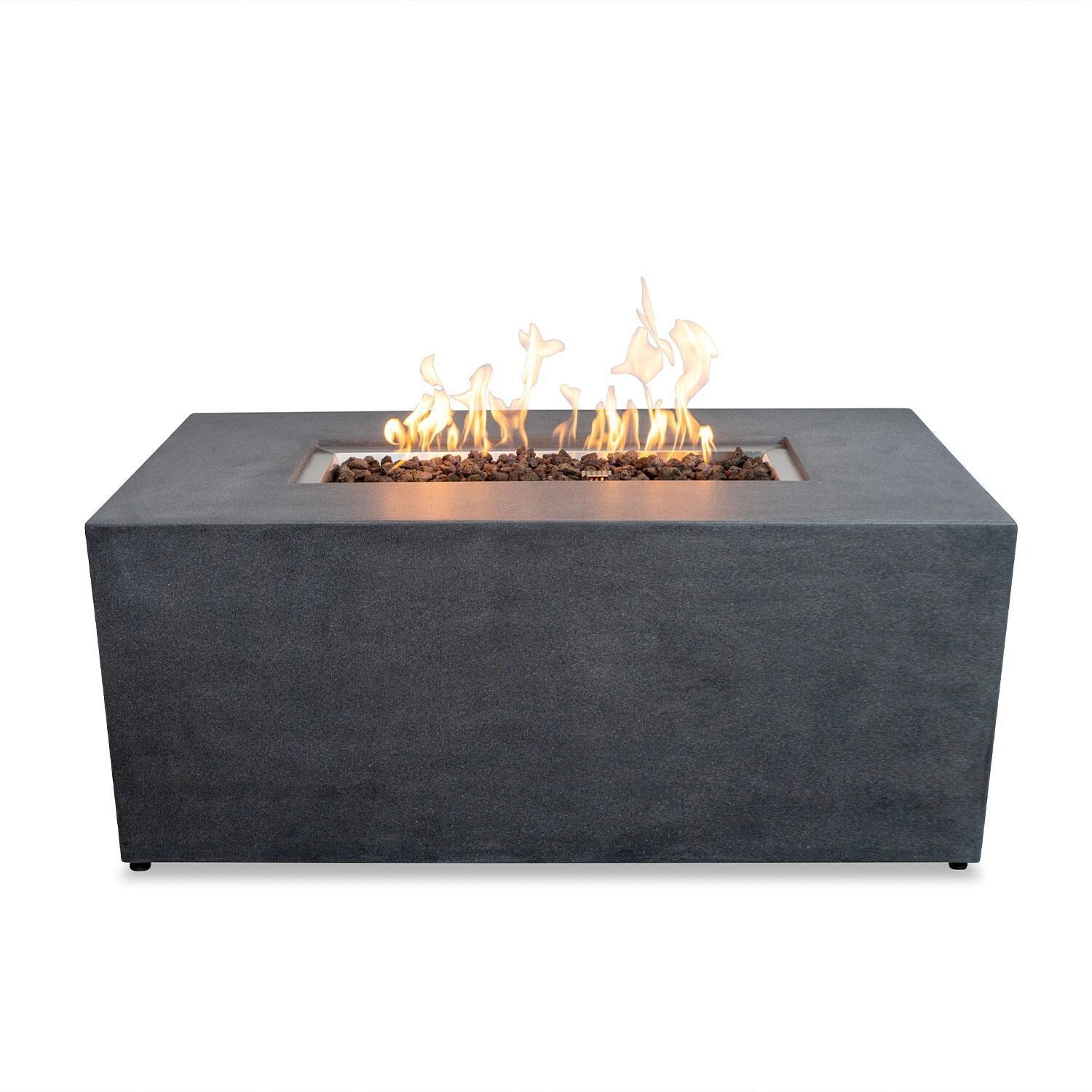 Glenwood 55-in Rectangular Concrete Propane Fire Pit in Graphite by Lakeview Outdoor Designs - White Background thumbnail