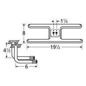 Stainless Steel H Twin, Centered, 1.25 Inch Offset Burner 10602-75702