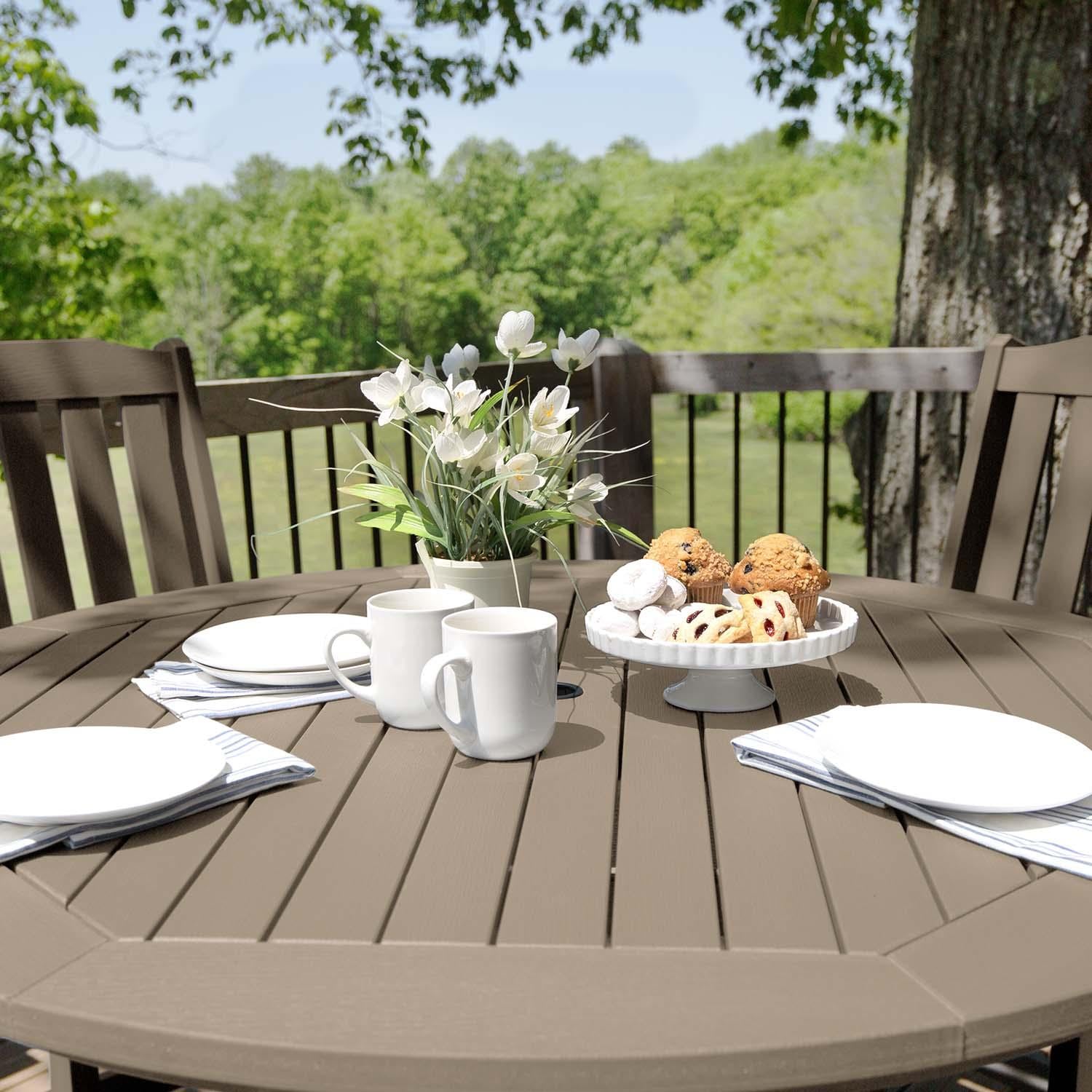 Hart Lane 5 Pc Set Recycled Plastic Counter Height Dining Set In Woodland Brown By Lakeview - Detail thumbnail