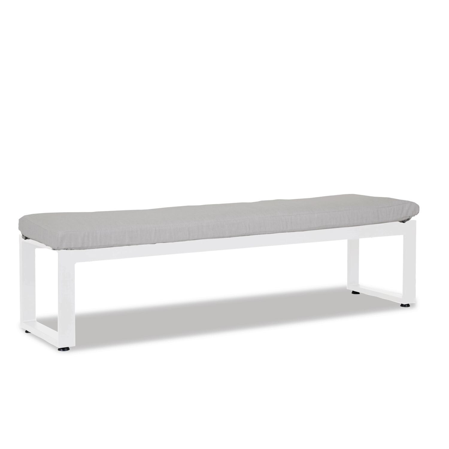 Newport 72 Inch Aluminum Bench in Frost/Cast Silver by Sunset West
