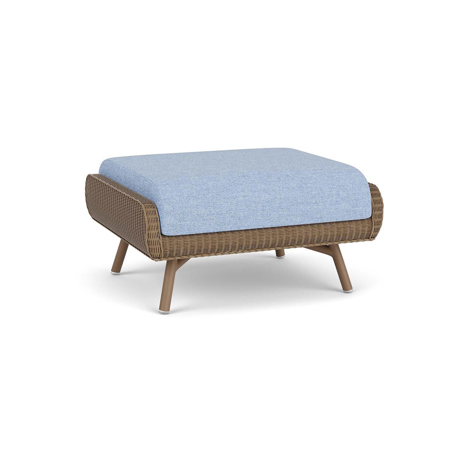 Lloyd Flanders Essence Ottoman W/Demo Skyway Fabric - Fawn Finish - Back Left thumbnail