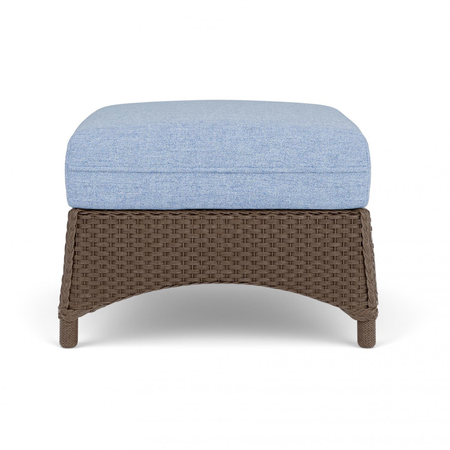 Lloyd Flanders Mandalay Ottoman in Bark Finish with Demo Skyway Fabric thumbnail