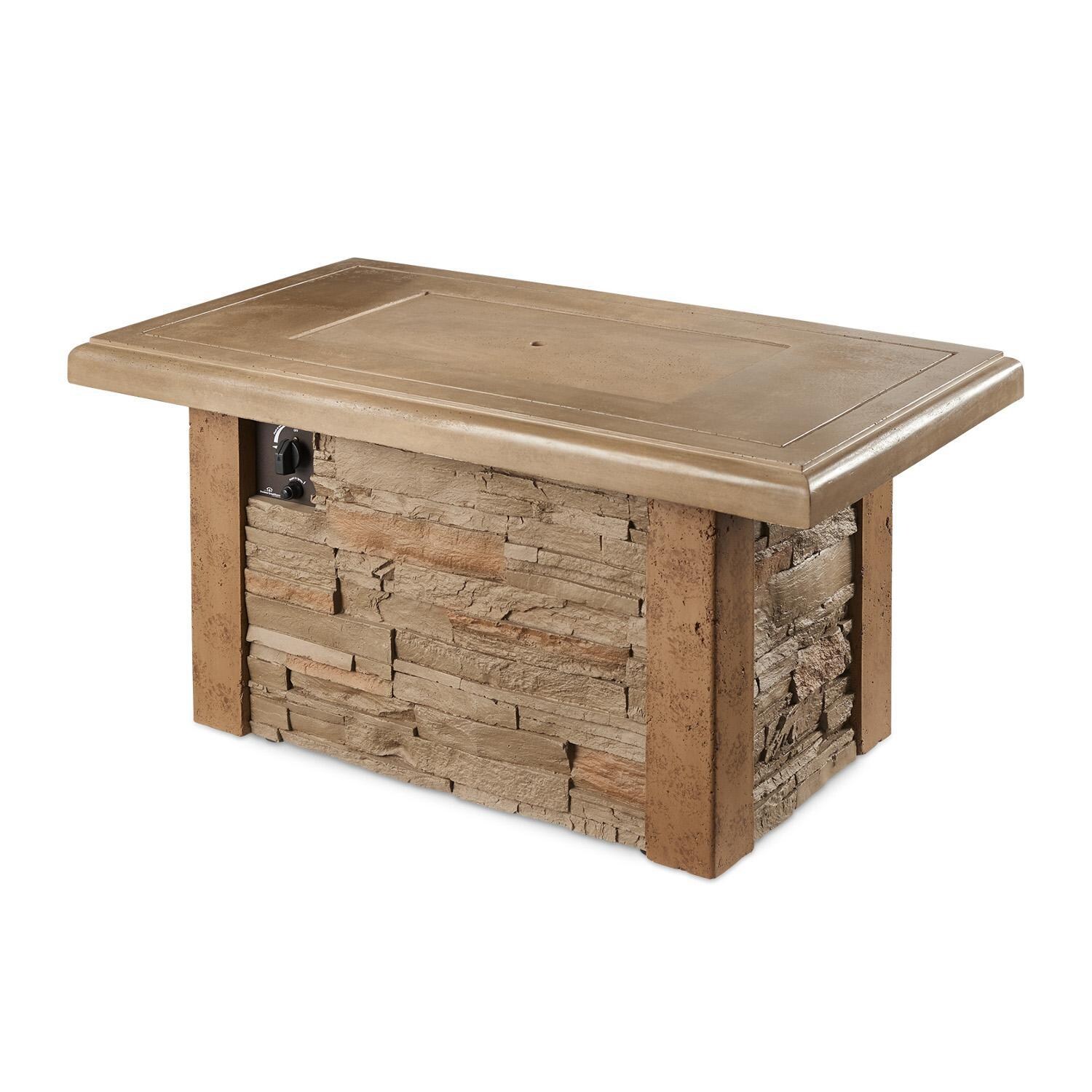 The Outdoor GreatRoom Company Sierra Linear Gas Fire Pit Table - Includes matching burner cover thumbnail