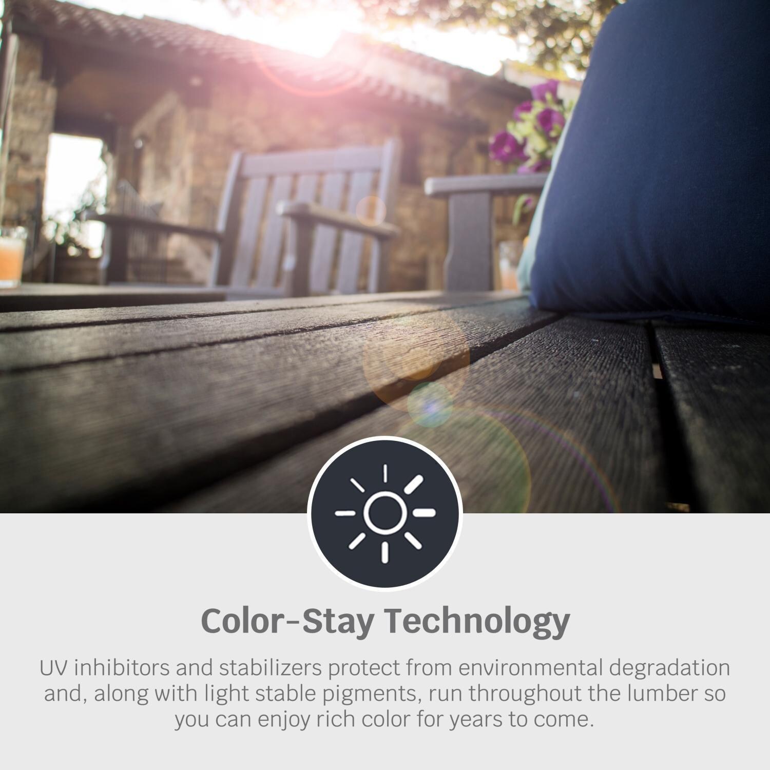 POLYWOOD Vineyard 60-in Bench - Black - Color Stay - Detail thumbnail