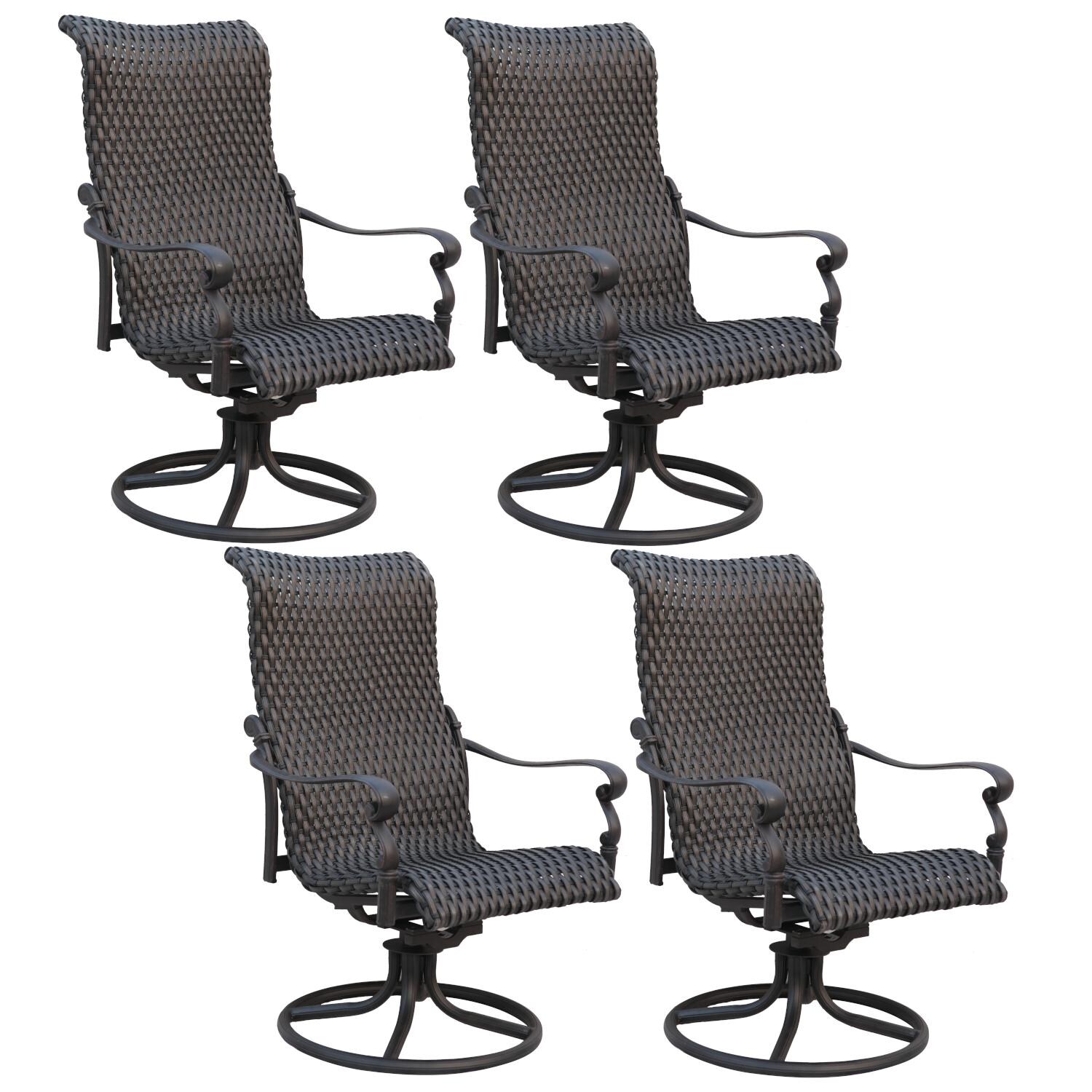 Darlee 501210-3-4 Victoria 4 Piece Resin Wicker Patio Swivel Rocker Dining Chair Set thumbnail