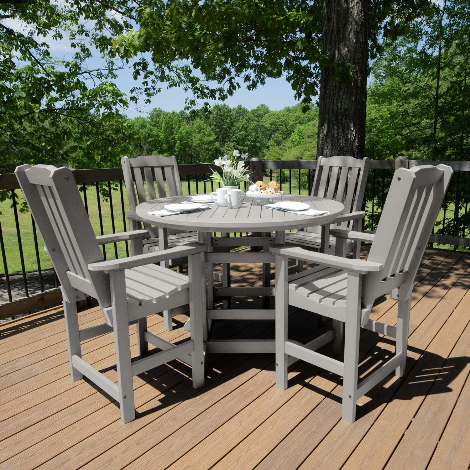 Hart Lane 5 Pc Recycled Plastic Counter Height Dining Set in Harbor Gray by Lakeview Outdoor Designs