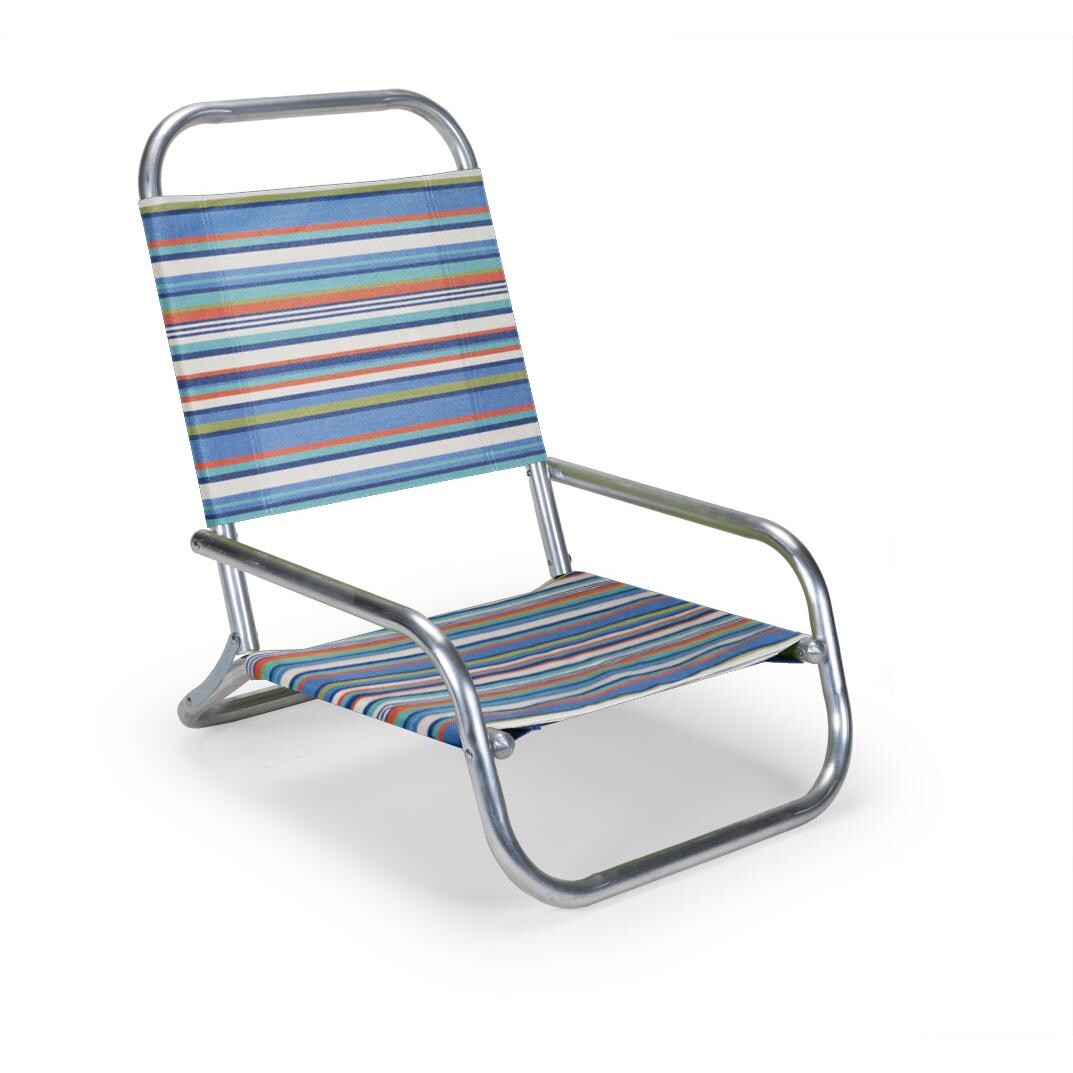 Sun And Sand Folding Aluminum Beach Chair By Telescope Casual - Atlantic Blue Stripe thumbnail