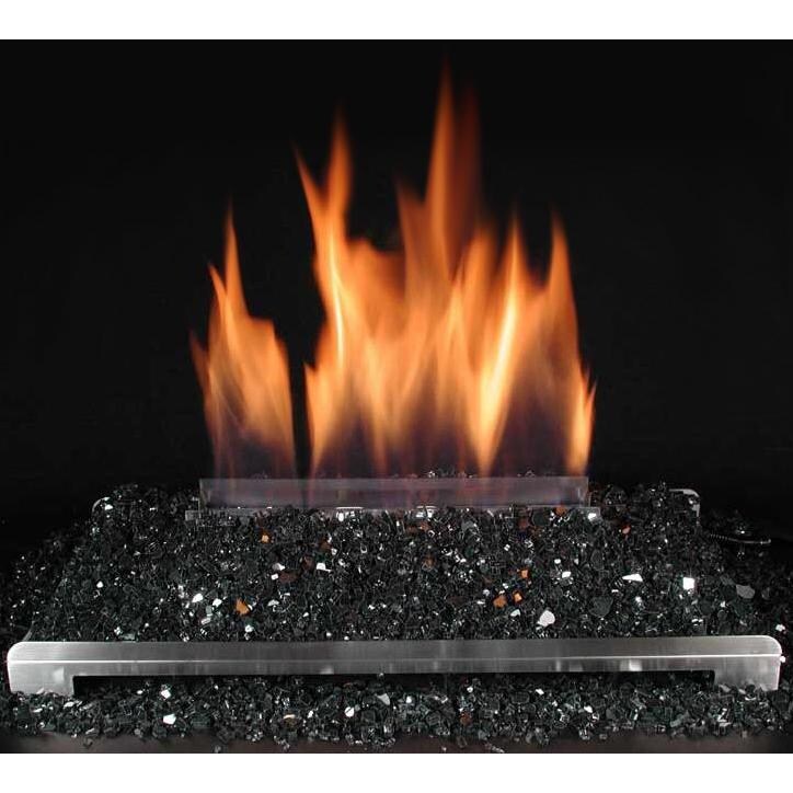Rasmussen 30-Inch Black ALTERNA See-Thru FireGlitter Set With Vent-Free Stainless Steel Chassis Burner  thumbnail