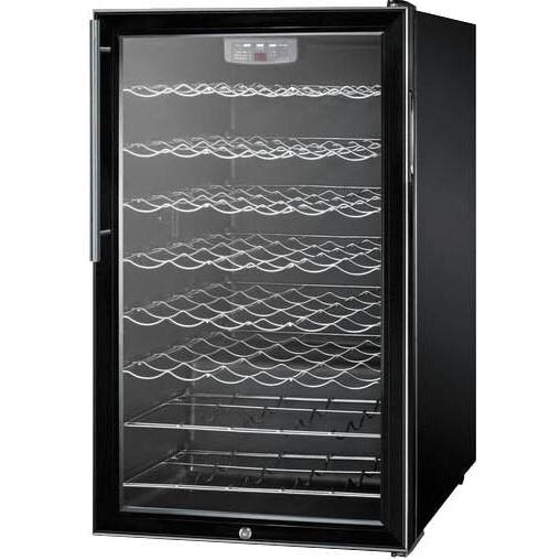 Summit 40 Bottle Built-In / Freestanding Commercial Wine Cellar / Cooler With Professional Handle - SWC525LBI7HV - Angle View thumbnail