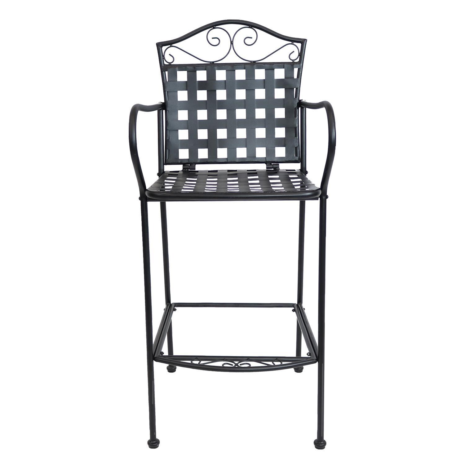 Ultimate Patio Wrought Iron Patio Bar Chair - Front View thumbnail