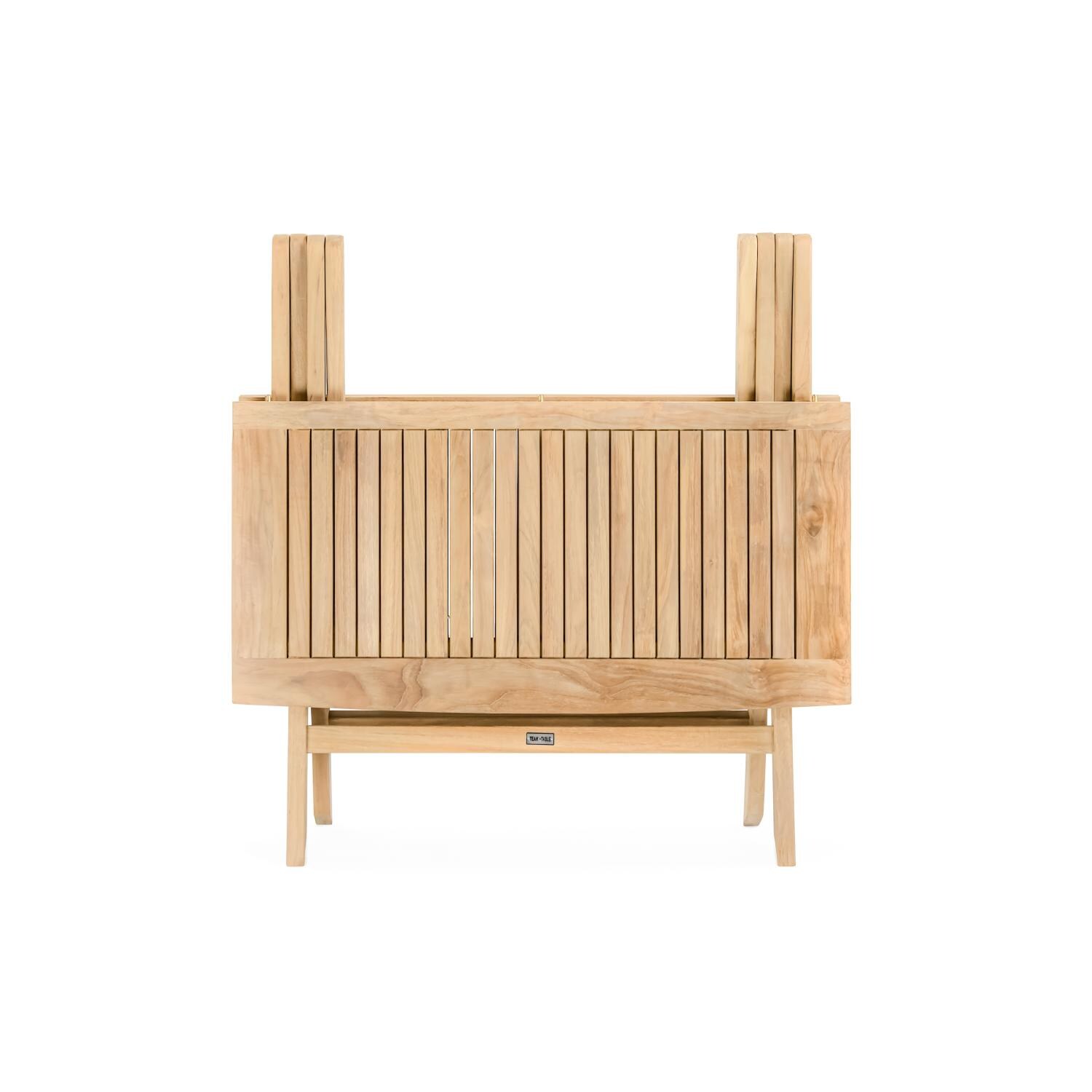 Edisto 36 Inch Square Folding Dining Table by Teak+Table - Folded - White Background thumbnail