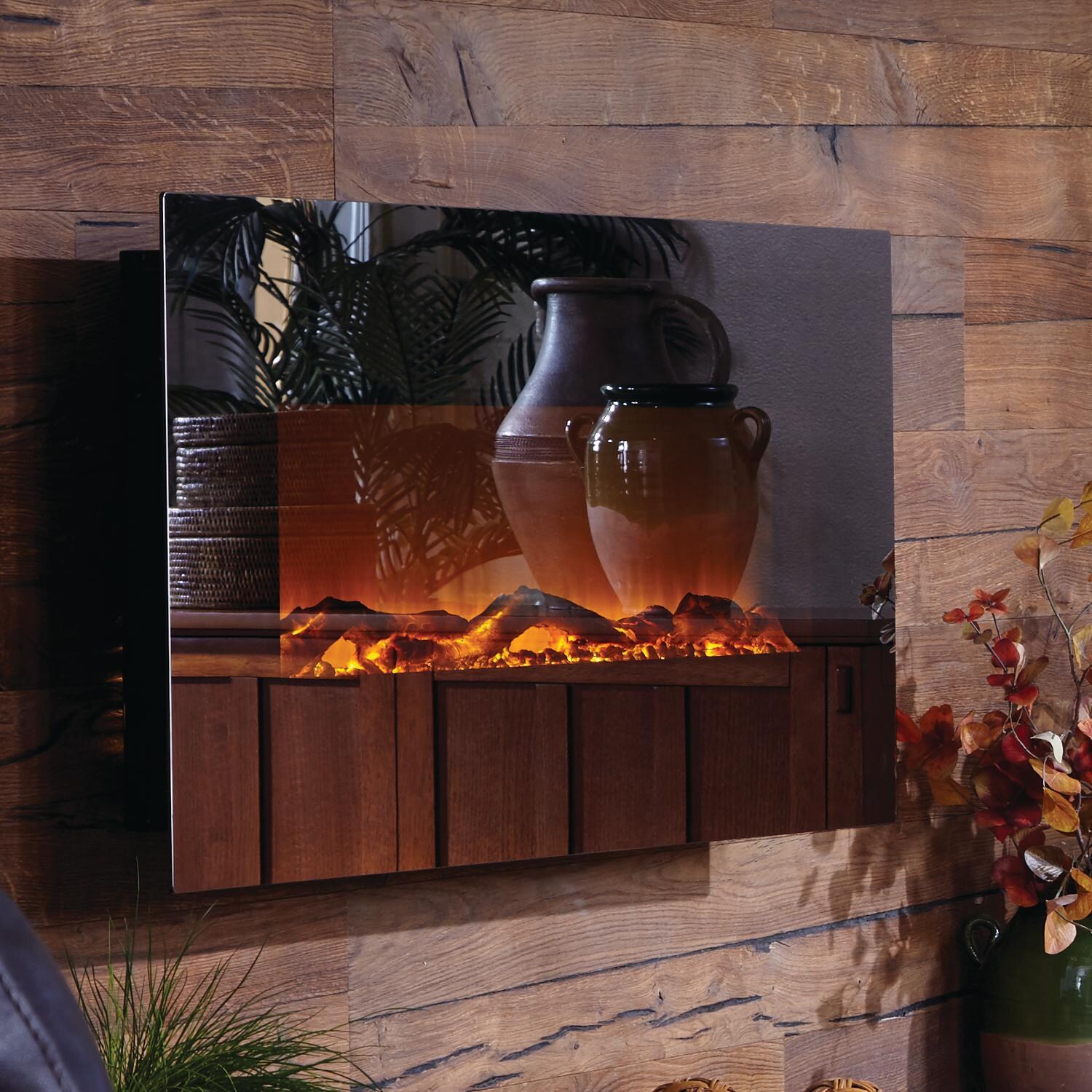 Touchstone Home Products Onyx 50-Inch Wall Mount Electric Fireplace With Mirror Glass Surround - Lifestyle thumbnail