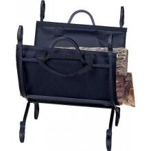 UniFlame Black Wrought Iron Log Rack With Canvas Carrier - W-1118 image