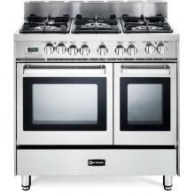 Verona VEFSGE365NDSS 36-Inch 5-Burner Double Oven Dual Fuel Range - Stainless Steel image