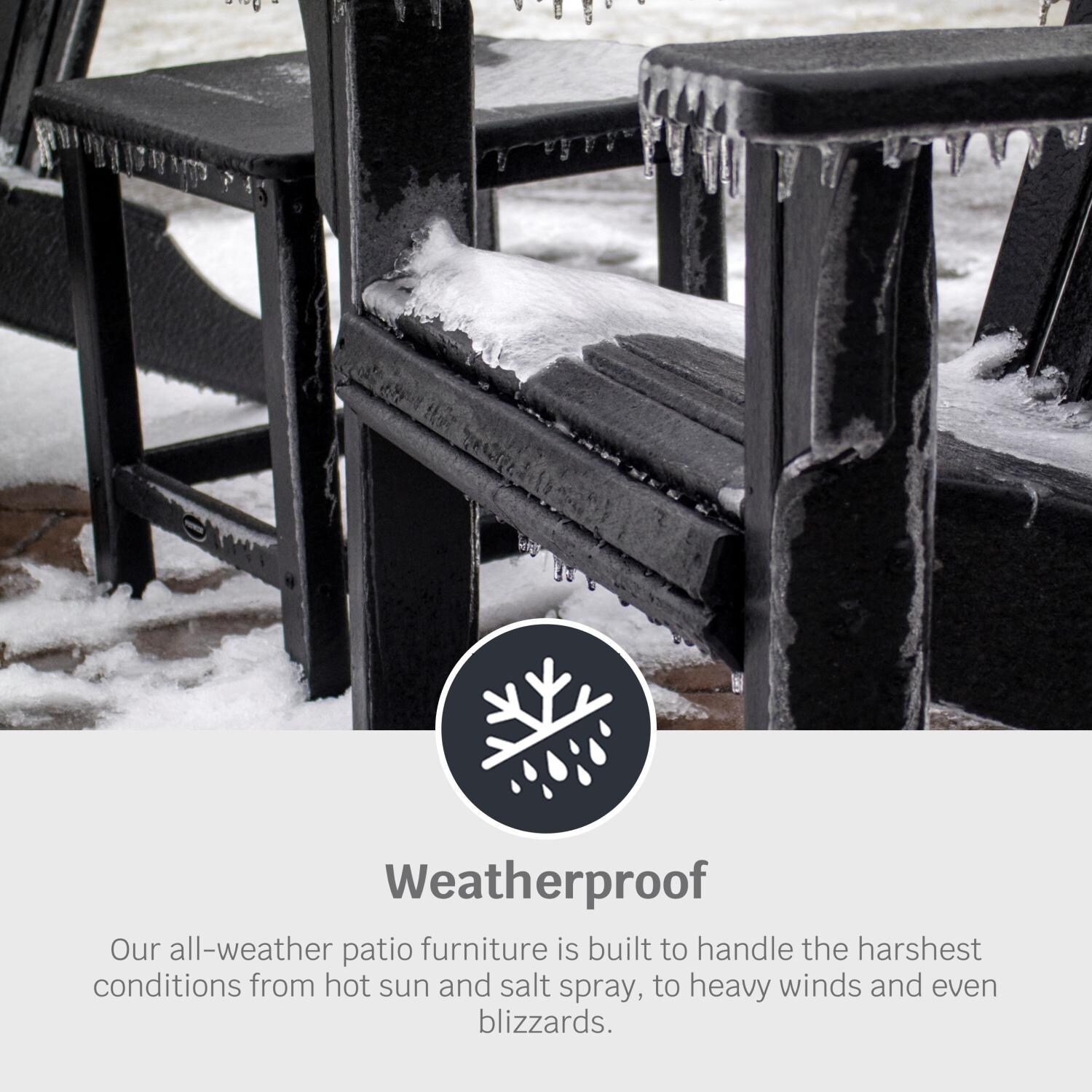 48-in Round Recycled Plastic Propane Fire Pit Table in Black By POLYWOOD - Weatherproof - Detail