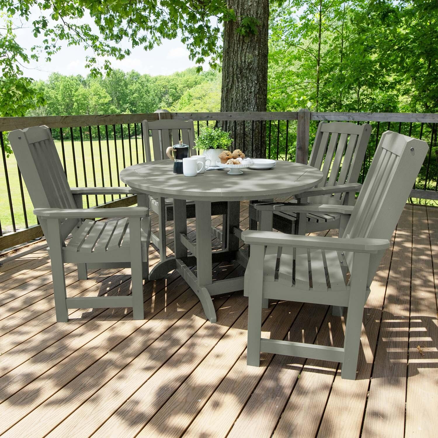 Hart Lane 5 Pc Recycled Plastic Dining Set in Eucalyptus by Lakeview Outdoor Designs
