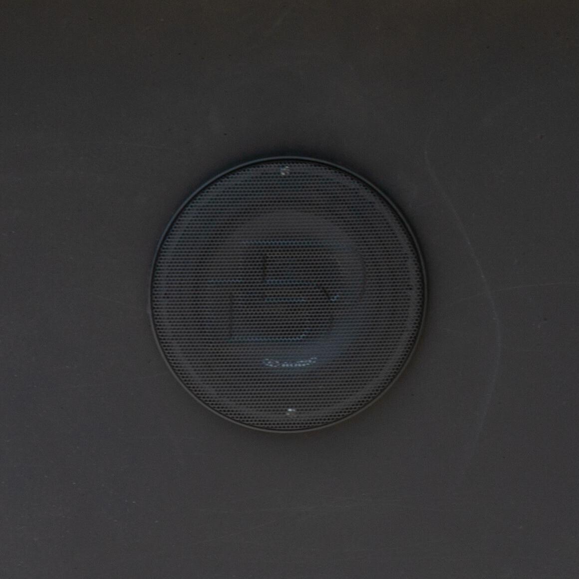 Blazing Beats Dancing Flame Fire Table with South Beach Loft Finish - Speaker Close Up thumbnail