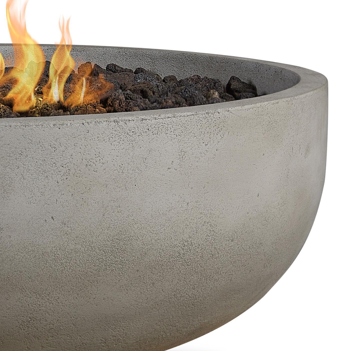 Grand Lake 522NG-FOG 38 Inch Round Concrete Natural Gas Fire Bowl in Fog by BBQGuys Signature - Material - Detail thumbnail