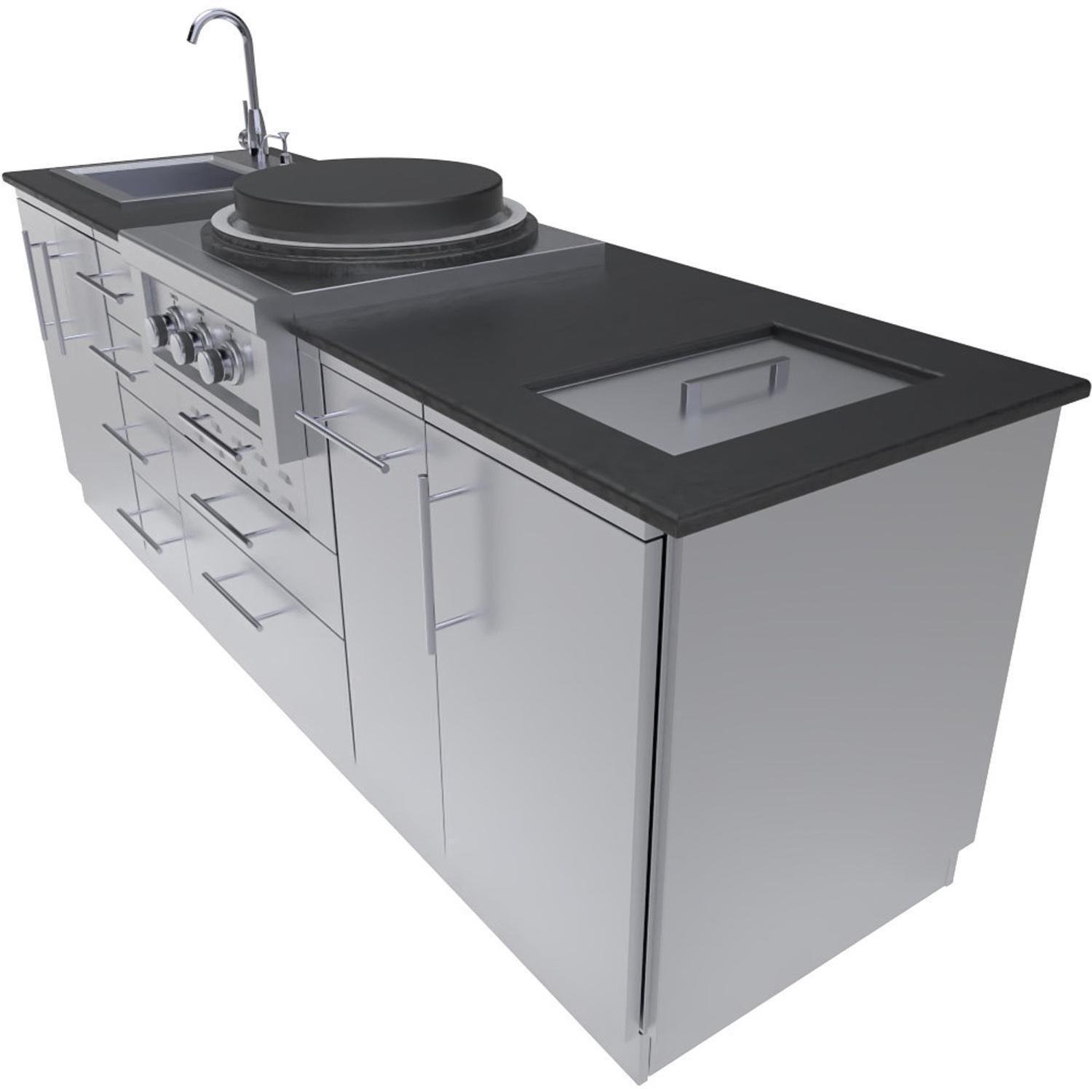 Sunstone Grills SCPMONGO-NG MONGO 8 Ft Mongolian Style Outdoor Kitchen in Natural Gas - Front Angle 2 - White Background thumbnail