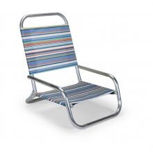 Sun & Sand Folding Aluminum Beach Chair By Telescope Casual - Atlantic Blue Stripe