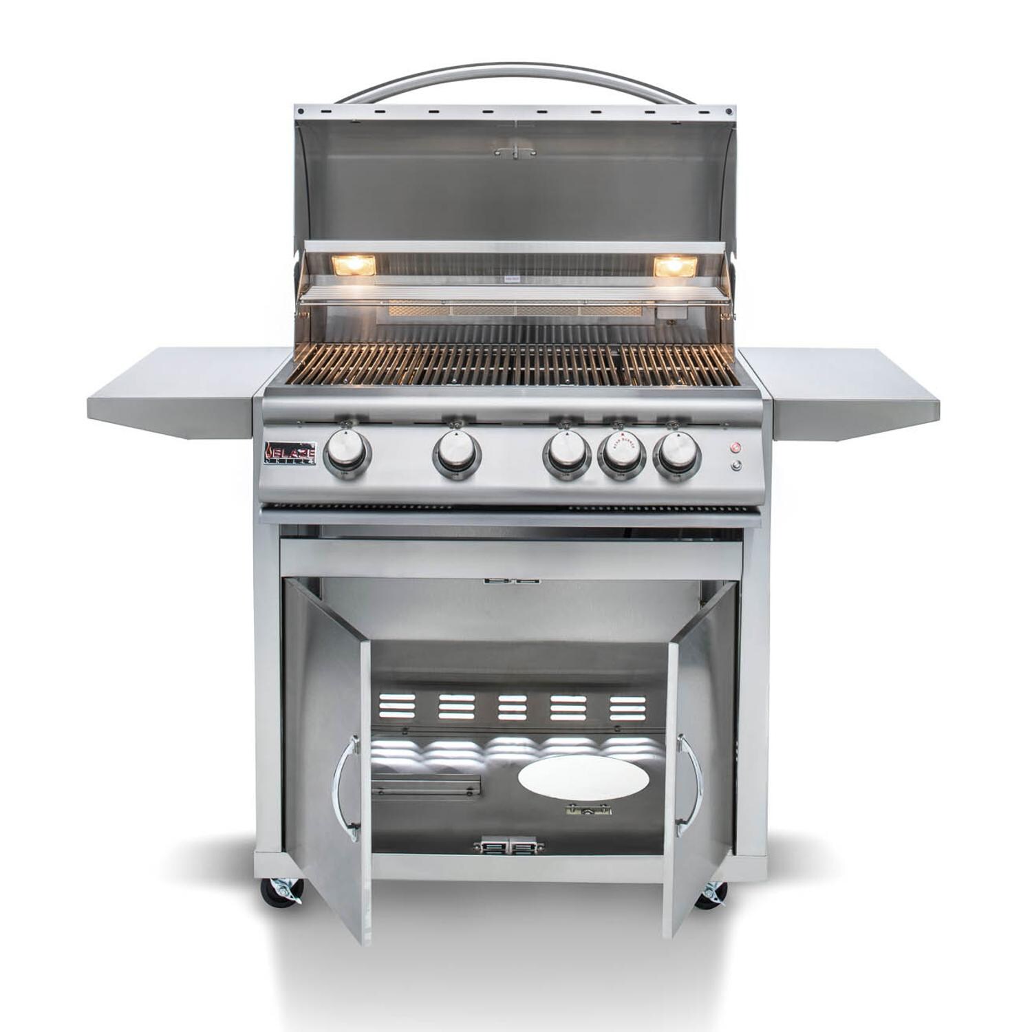 Blaze - BLZ-4LTE2-LP - Premium LTE 32-Inch 4-Burner Freestanding Propane Gas Grill - Cart Open thumbnail