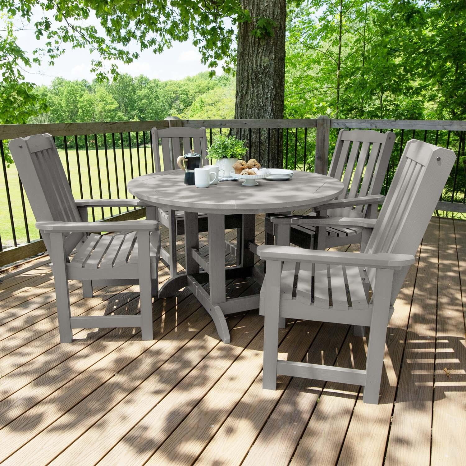 Hart Lane 5 Pc Recycled Plastic Dining Set in Harbor Gray by Lakeview Outdoor Designs