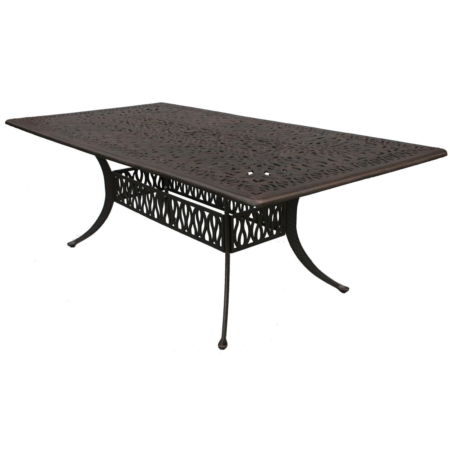 84 X 44 Inch Cast Aluminum Patio Dining Table By Darlee thumbnail