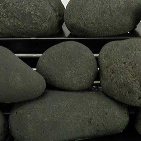 Rasmussen 20-Inch Black ALTERNA FireStone Set With Vent-Free Black Chassis Burner - Close-Up Of FireStones thumbnail