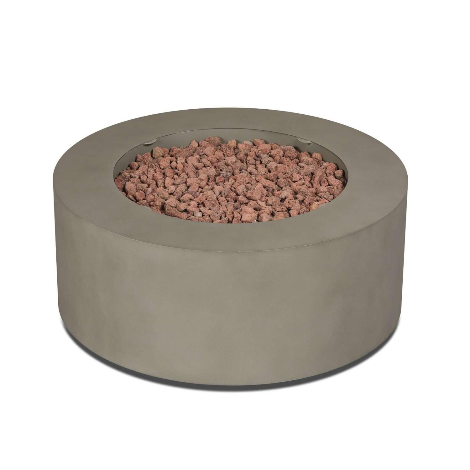 Lakeview SCC9815LPMGRY Elysian 36-Inch Round Propane Fire Table w/ NG Conversion Kit - Mist Gray - Top View thumbnail