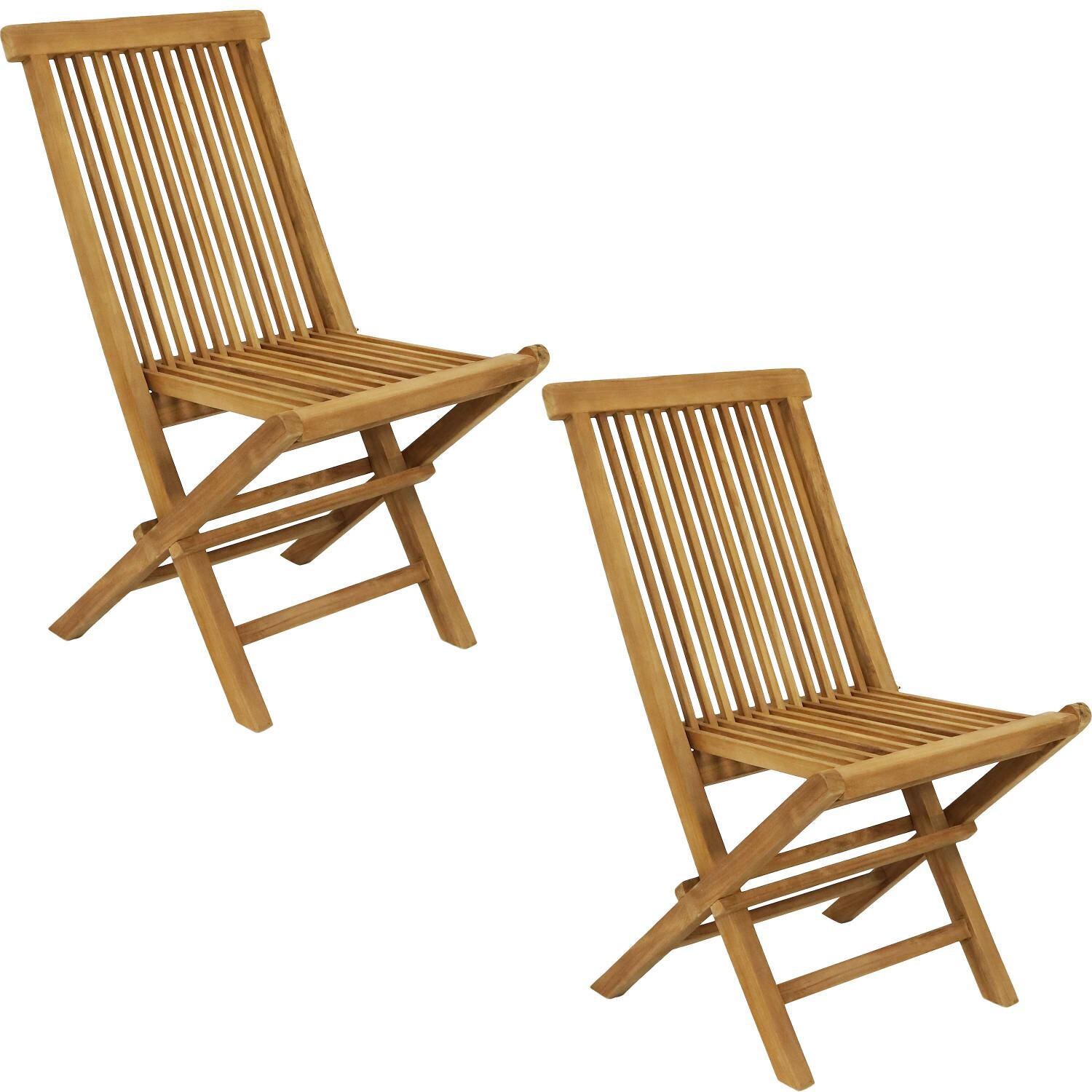 Ultimate Patio Hyannis 2-Piece Teak Folding Patio Chair Set thumbnail