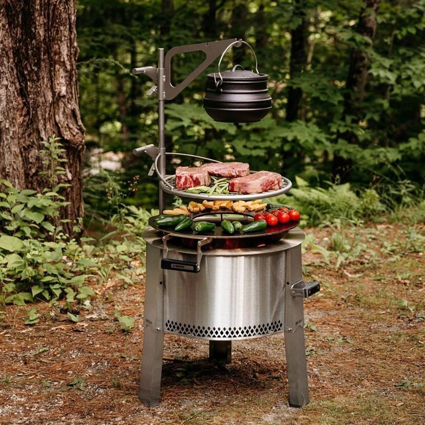 Breeo BR-YS-SS Y Series 21 Inch Portable Smokeless Round Stainless Steel Wood Burning Fire Pit - With Grill Accessory (Sold Separately) - Lifestyle thumbnail