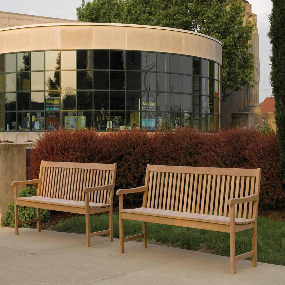 Oxford Garden Classic 72 Inch Natural Teak Outdoor Bench - Library thumbnail