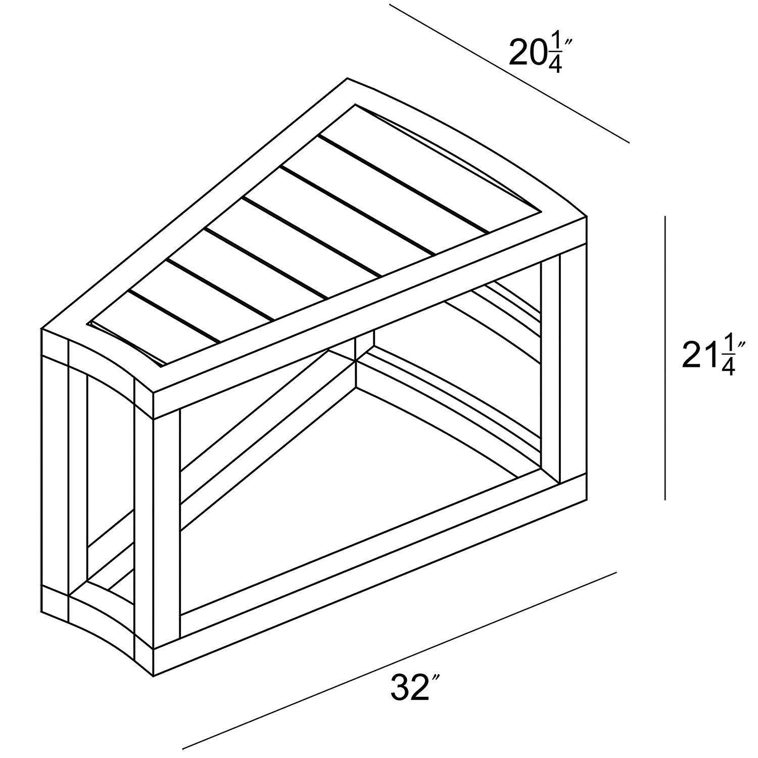 Misty Cove 32 Inch Slate Wedge End Table by Lakeview - Dimensional thumbnail