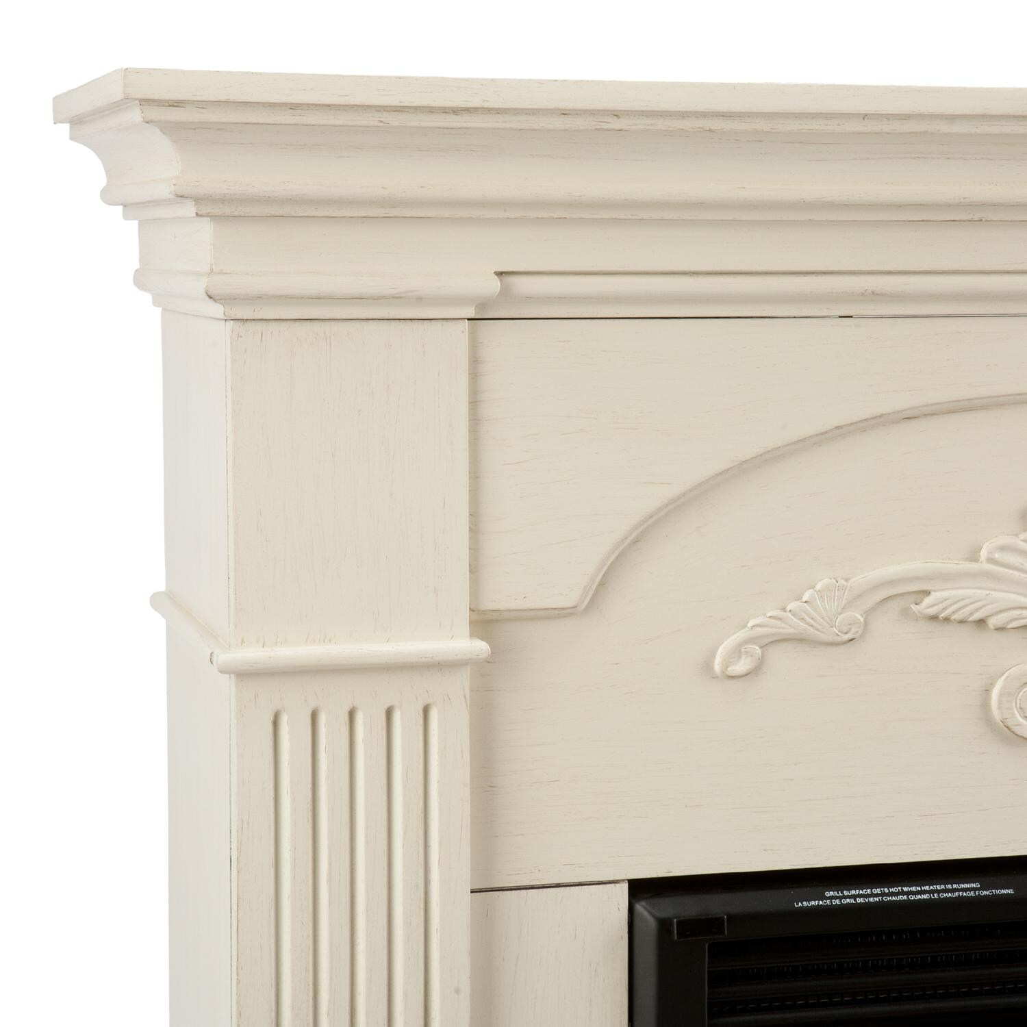 Southern Enterprises Sicilian Harvest 44 3/4-Inch Electric Fireplace - Ivory - Side Column and Molding Detail thumbnail