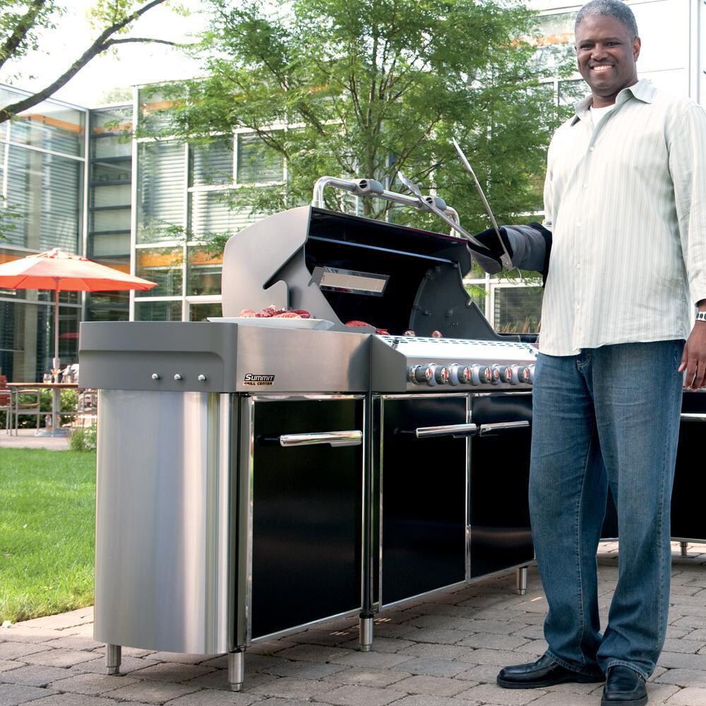Weber Summit Grill Center Freestanding Natural Gas Grill - Black - Lifestyle View thumbnail