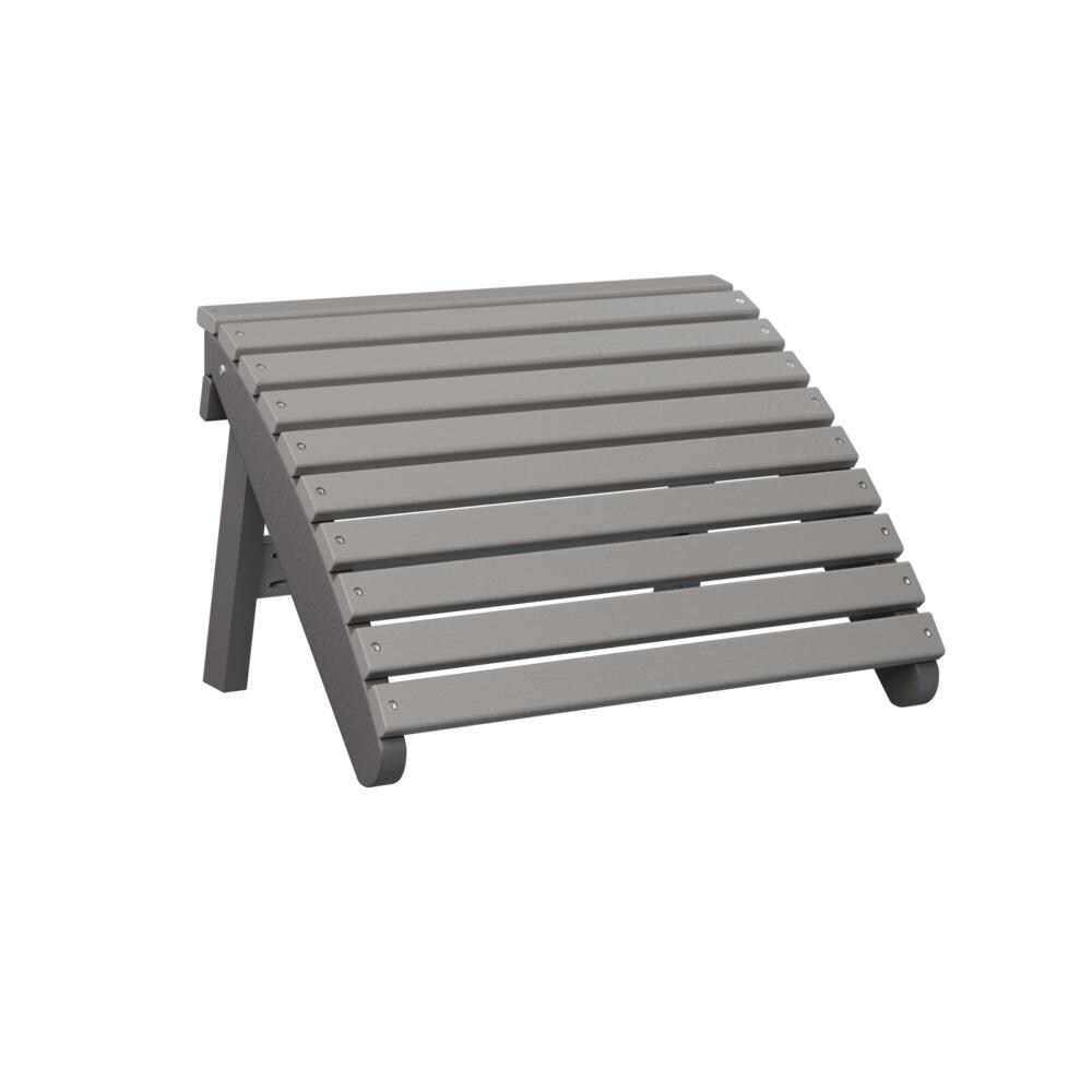 Berlin Gardens Folding Adirondack Footstool - Light Gray on Smoke Gray thumbnail