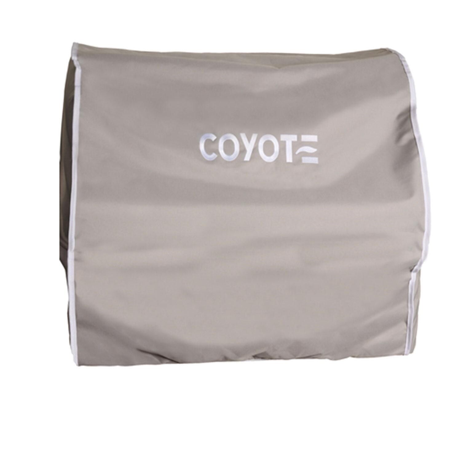 Coyote Grill Cover for 28-Inch Built-In Pellet Grill - Light Grey - Angled