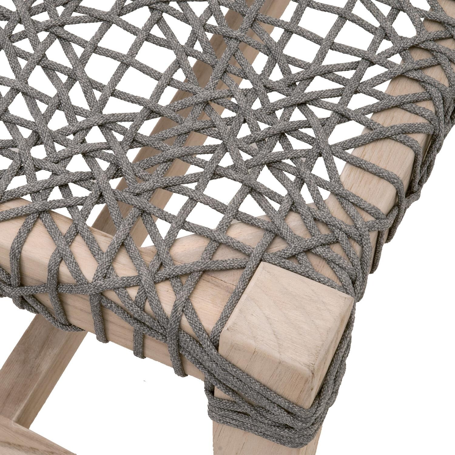 Blushing Bay 52 Inch Woven Rope Bench By Lakeview - Detail thumbnail
