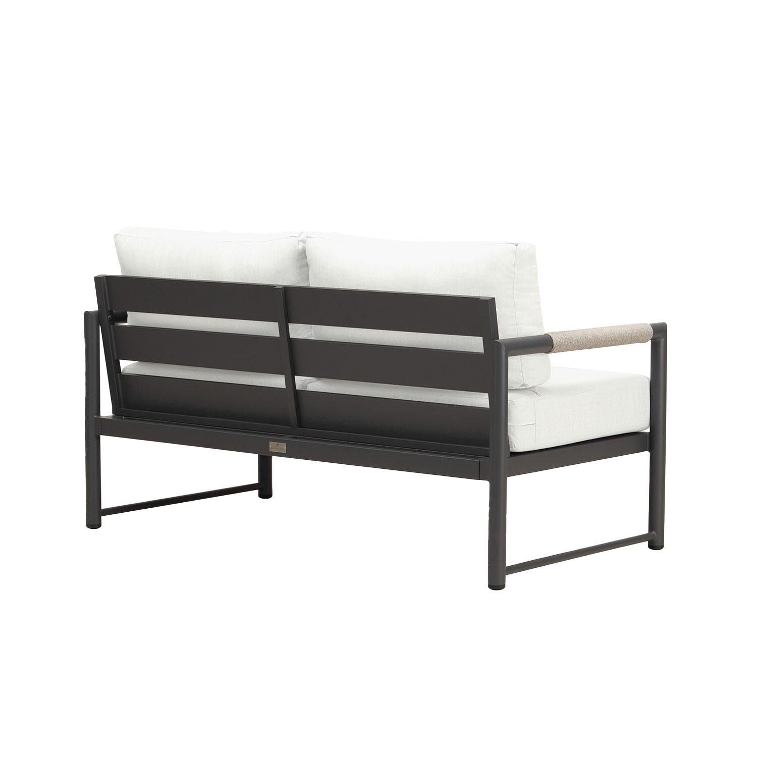 Lakeview AVEBAY-SL-PG-LS-CN Avenue Bay Slate/Pebble Gray Loveseat - Canvas Natural - Rear Angled - White Background thumbnail
