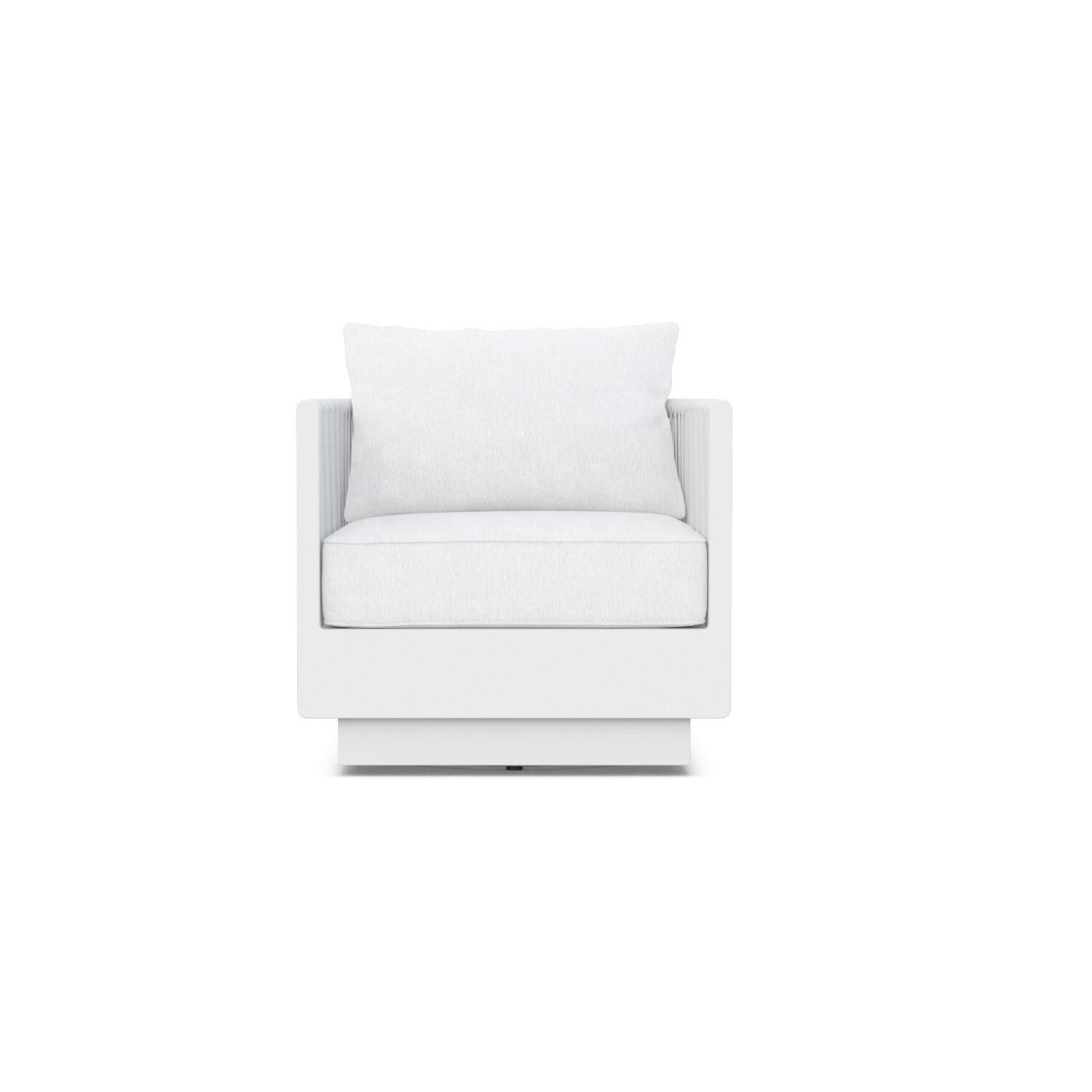 Azzurro Living POR-R01S1S-CU Porto Woven Rope Swivel Club Chair in Pearl Gray/Cloud - Front - White Background thumbnail