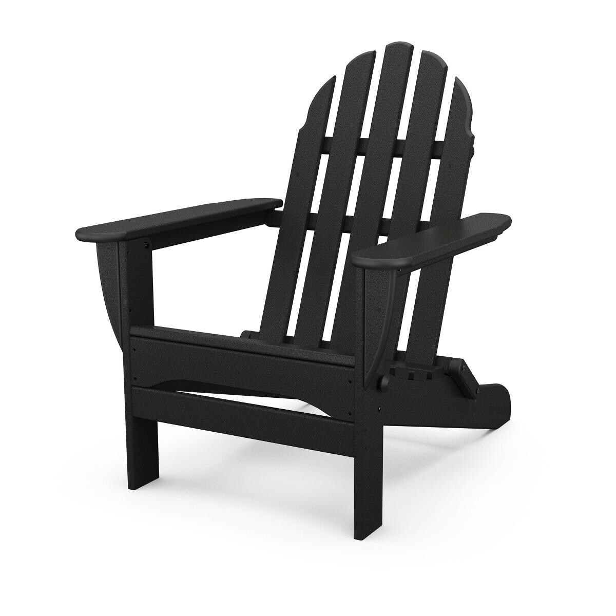 Classic Adirondack Recycled Plastic Folding Adirondack in Black by