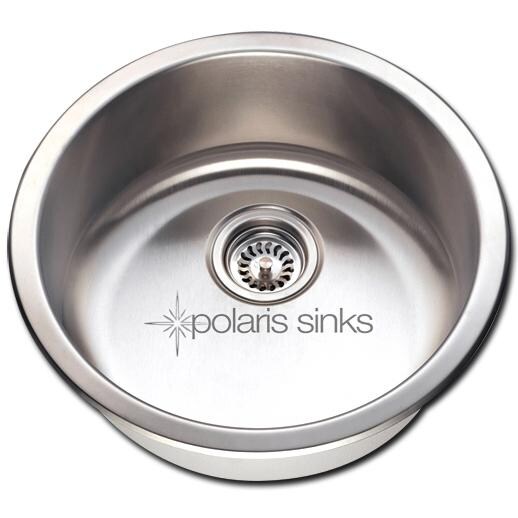 Polaris 18-Inch Round Stainless Steel Undermount Bar Sink