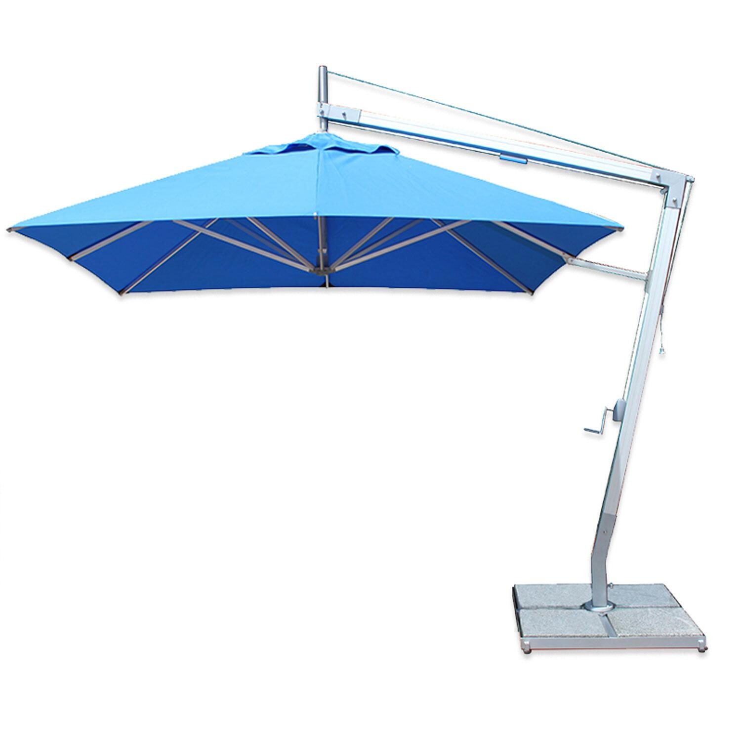 Bambrella Santa Ana 8 1/2 Ft Square Side Pole Umbrella - Ocean Blue Canopy