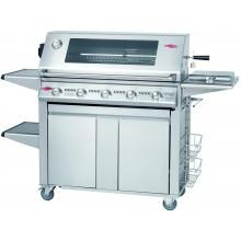 BeefEater Signature Premium 38-Inch 5-Burner Propane Gas Grill On Cabinet Trolley Cart W/ Shelves image