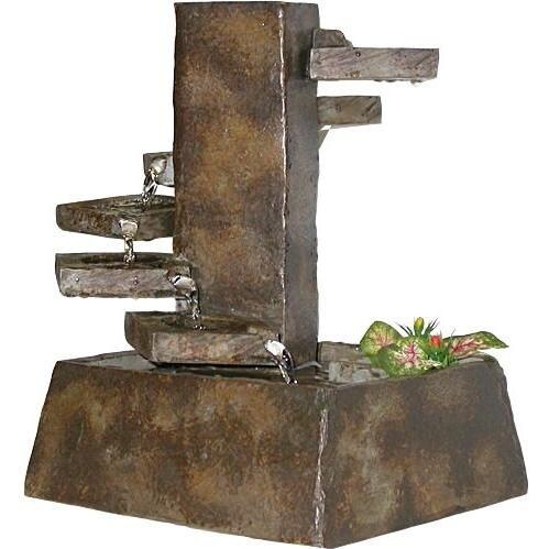 Alpine Pouring Water On Steps Fountain With Pump