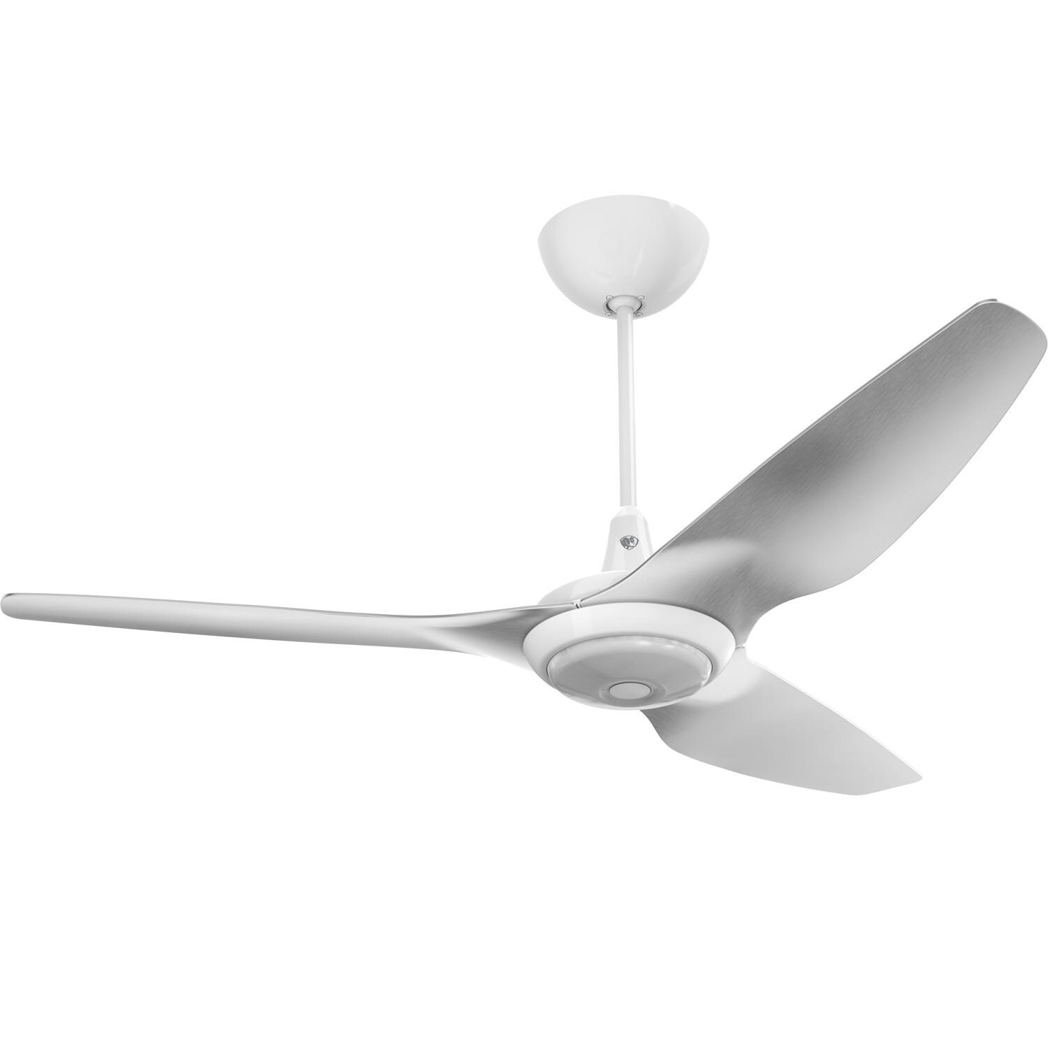 Big Ass Fans 60-Inch Haiku Ceiling Fan Universal Mount W/12-Inch Downrod & Downlight in White/Brushed Aluminum - MK-HK4-052506A259F531G10I12S2