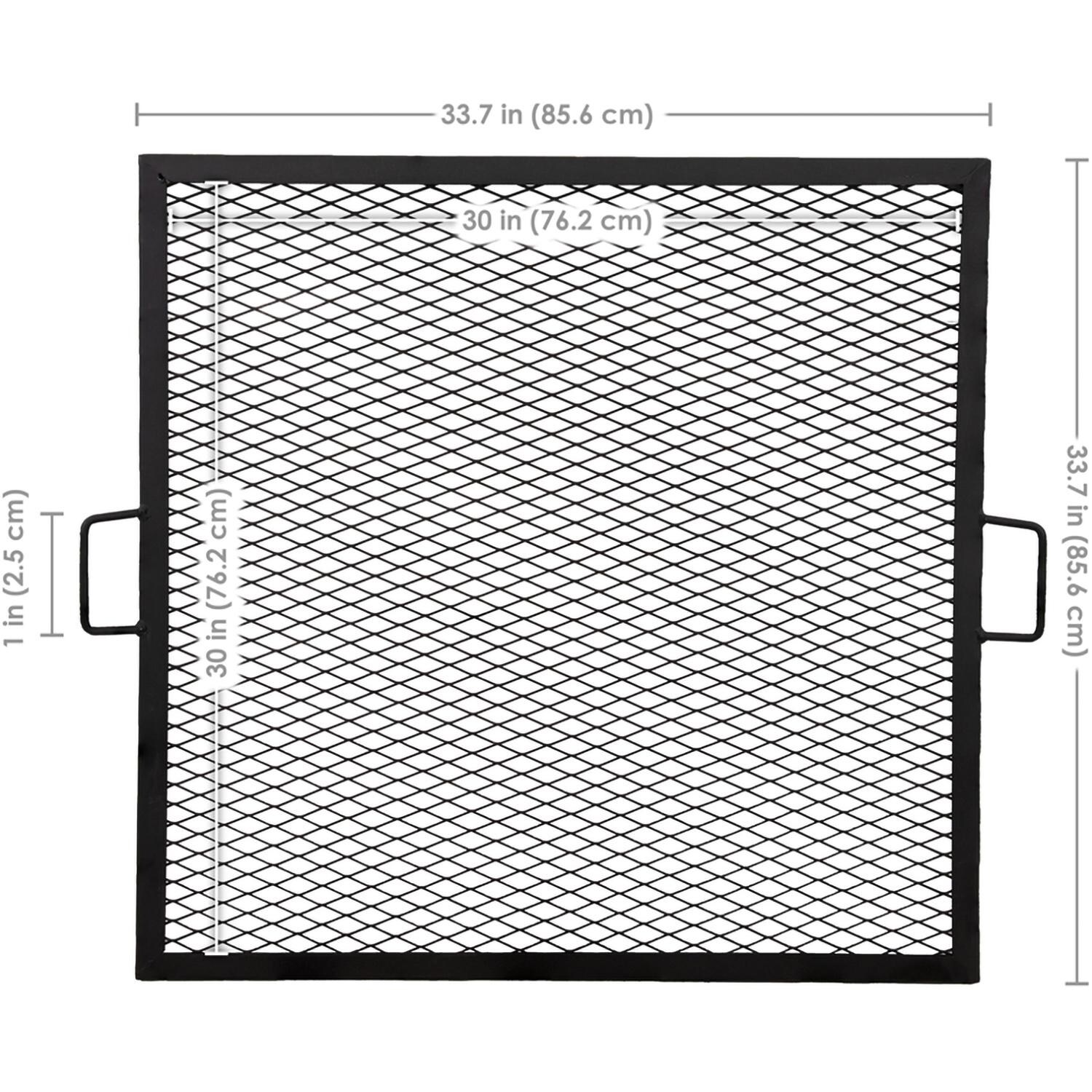 Ultimate Patio 30-Inch X-Marks Square Fire Pit Grill Grate - Dimensions - Dimensional thumbnail