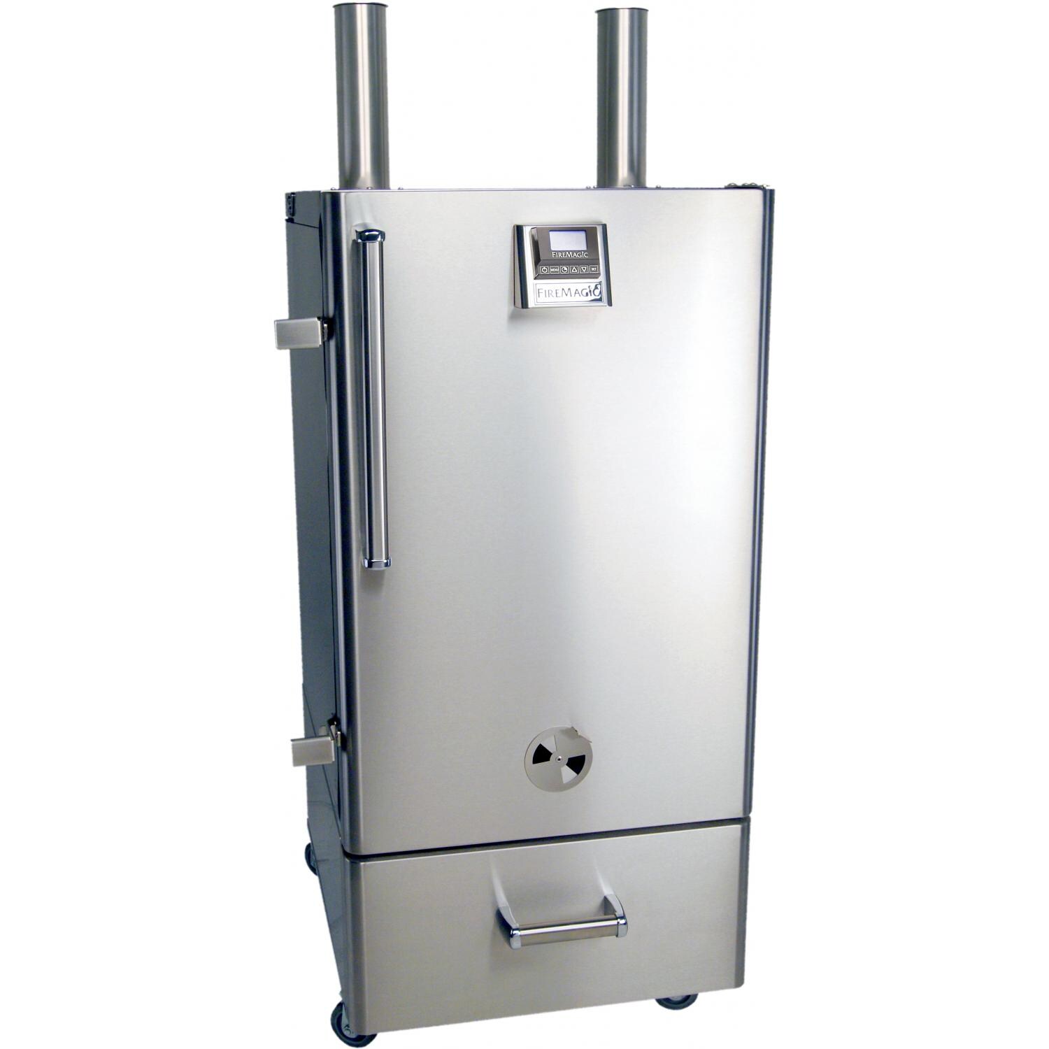 Fire Magic Stainless Steel Vertical Charcoal BBQ Meat Smoker On Stand - 24s-SMB